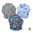 20KG Chemise pour hommes à motif vintage - Manches longues